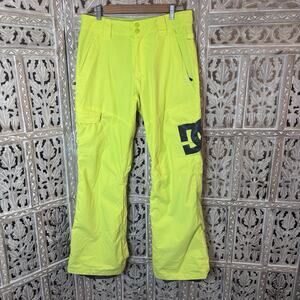 DC Snowboard Lime Green Insulated 10K Waterproof Snow Pants Winter Men Size S
